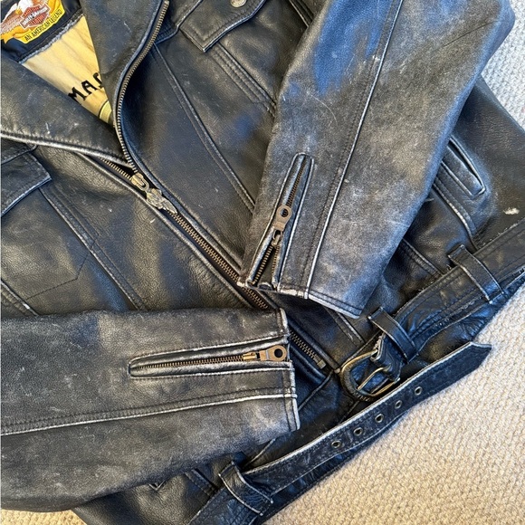 Harley Davidson Metal Masterpieces Black Leather Drifter Biker Jacket Size XL - Picture 13 of 14
